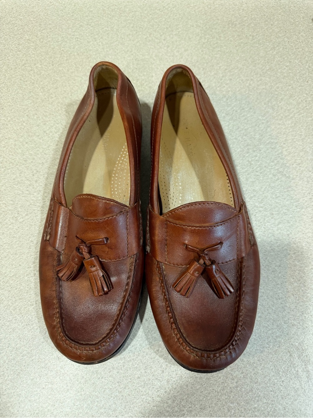 Cole Haan Men's Chestnut Brown Leather Tassel Loafers
